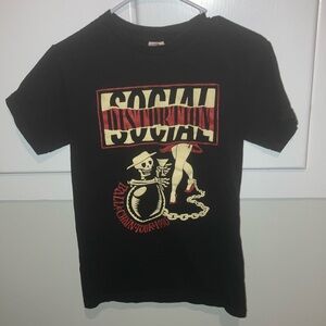 Unisex Vintage 1990’s SOCIAL DISTORTION Ball & Chain Tour T-Shirt Size: Small